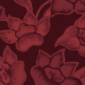 Afbeelding van roodroze bloemen op een donkerrode achtergrond.